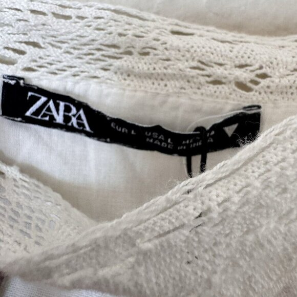 NWT ZARA Women Size M Medium Embroidered Dress 0881/130 White New - Picture 10 of 14